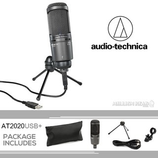 Audio-Technica : AT2020USB+ (ไมโครโฟนคอนเดนเซอร์ แบบ USB พร้อมช่องต่อหูฟังในตัว สำหรับงานบันทึกเสียงอย่างมืออาชีพ)