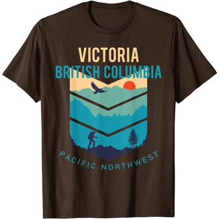 ถูกสุดๆเสื้อยืด พิมพ์ลาย Victoria British Columbia Canada สไตล์วินเทจ แฟชั่นแปซิฟิกตะวันตกเฉียงเหนือรหัสเต็ม