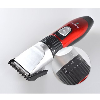 Kemei ปัตตาเลี่ยนไร้สาย 2 in 1 รุ่น KM-730 หมุนปรับได้ 4 ระดับ ตั้งแต่ 0.8-2.0 มม. - สีแดง