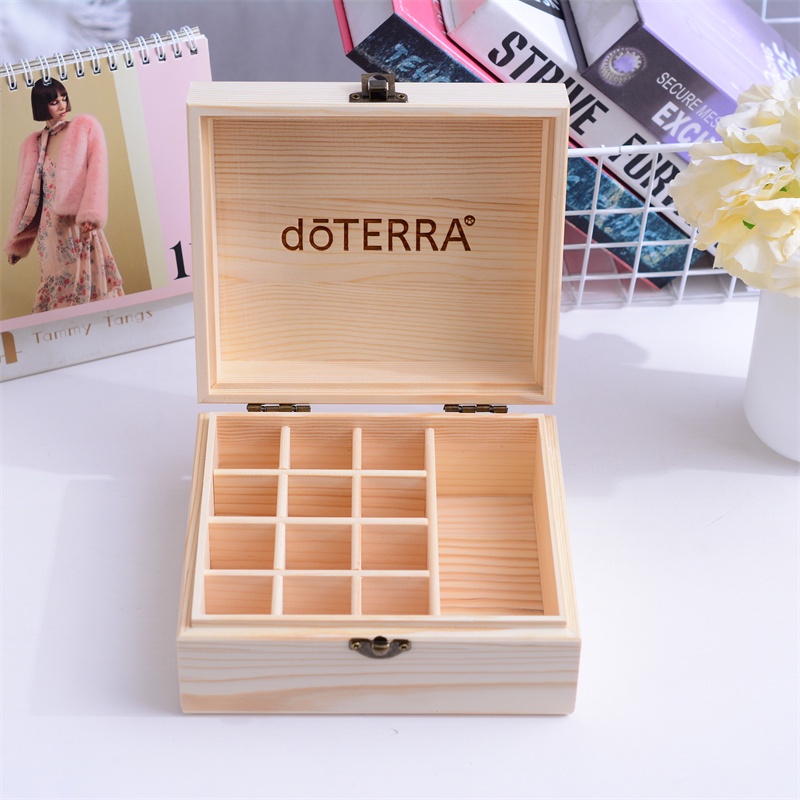 Doterra doTERRA กล่องไม้เก็บน้ํามันหอมระเหย 12+1 ช่อง สามารถปรับแต่งโลโก้ได้
