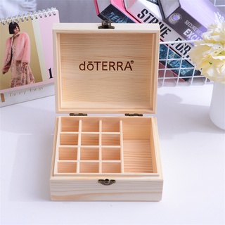 Doterra doTERRA กล่องไม้เก็บน้ํามันหอมระเหย 12+1 ช่อง สามารถปรับแต่งโลโก้ได้