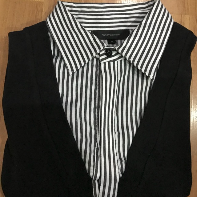 เสื้อเชิ้ตแขนยาวติดคาร์ดิแกน XACT ลุคสมาร์ทดูดี มือสองสภาพเทวดา