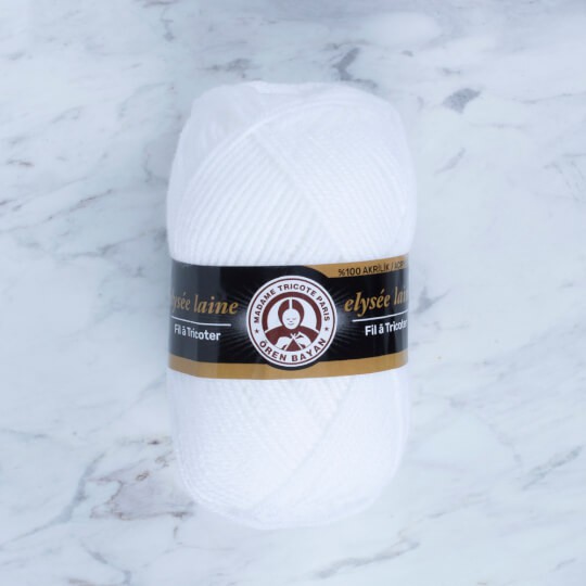ไหมพรม Elysee laine (สีขาว) ขนาด 50g made in turkey