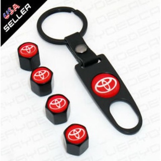 ราคต่อ 4 ชิ้น โลโก้ โตโยต้า แดงจุกลม จุ๊บลม พวงกุญแจ Toyota red logo tire air cap keychain