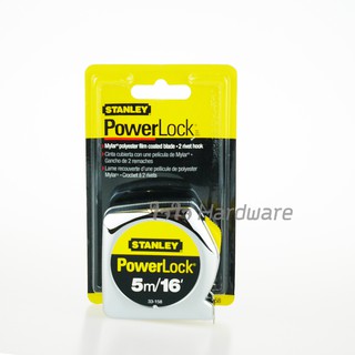 STANLEY ตลับเมตร 5 เมตร สีเงิน ของแท้ 100% รุ่น 33-158 POWERLOCK I22-03