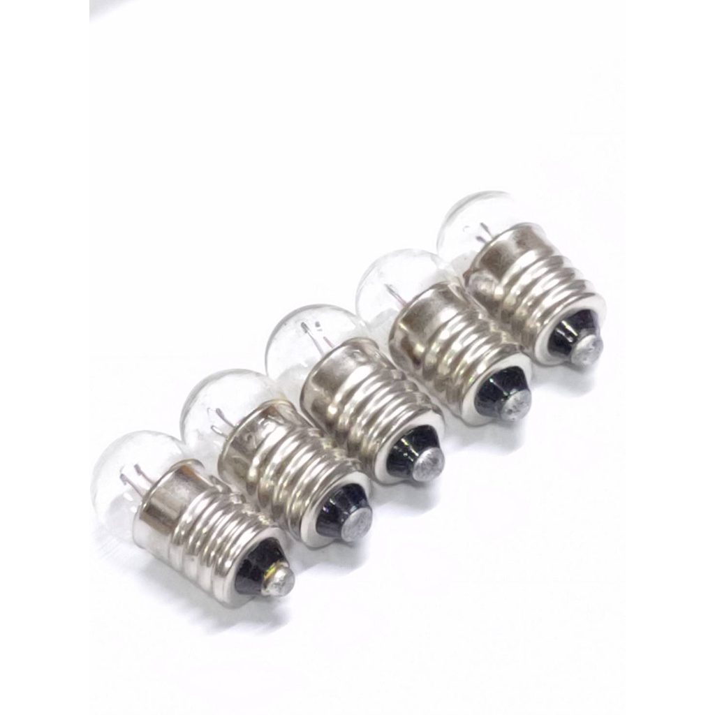 5pcs หลอดไฟ E10 หลอดไฟฉาย 3.8v หลอดไฟขนาดเล็ก  ขั้ว E10