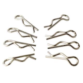 RC HM6079 Silver Body Clips( 8Pcs) Fit LC Racing 1/14 Electric EMB