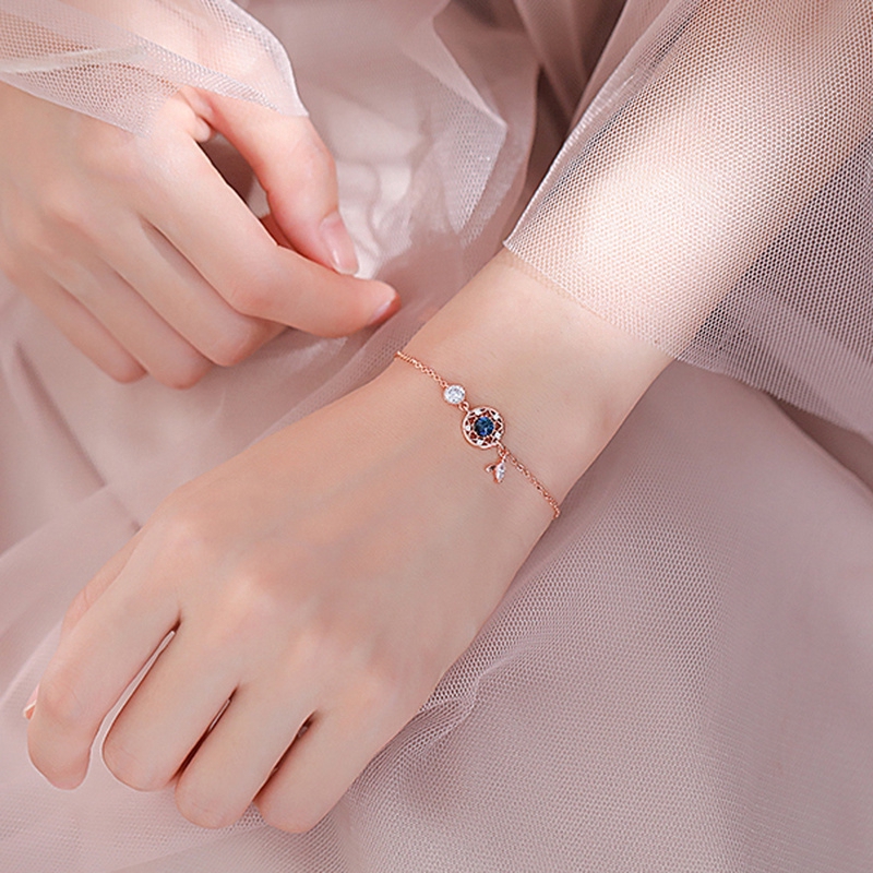 สร้อยข้อมือคริสตัล Korean Blue Crystal Dreamcatcher Bracelet Creative Starry Sky Zircon Bracelets Girl Jewelry Gift High Quality #3