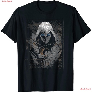 เสื้อยืดอินเทรนด์ผู้ชายอินเทรนด์ผู้หญิงMarvel Moon Knight Glowing Eyes Egyptian Hieroglyphs T-Shirt เสื้อยืดพิมพ์ลาย เสื