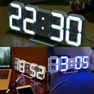 3D LED Clock นาฬิกาอิเล็กทรอนิกส์เรืองแสง นาฬิกาปลุก นาฬิกาติดผนัง นาฬิกาแขวน นาฬิกาดิจิตอล LED นาฬิกาตั้งโต๊ะ