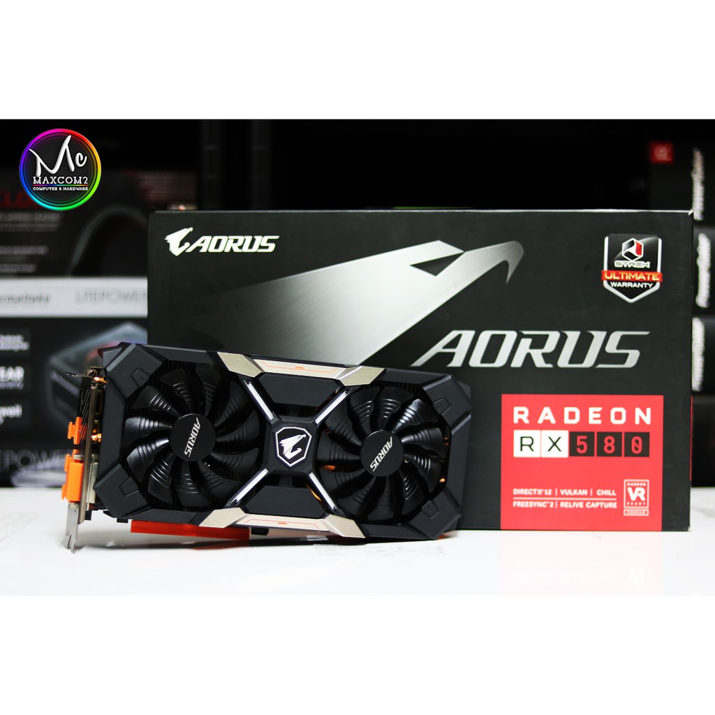 การ์ดจอ VGA GIGABYTE AORUS RX 580 XTREME 8GB GDDR5 สินค้ามือสอง ประกันร้าน 14 วัน MAXCOM