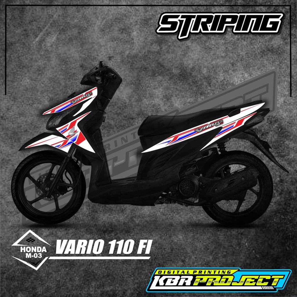 สติ๊กเกอร์ VARIO 110 FI HONDA สติ๊กเกอร์มอเตอร์ไซค์แถบวาริชั่น Racing M-03 TRANSPARENT