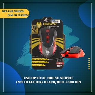 USB Optical Mouse NUBWO (NM-10 LUCIEN) Black/Red เมาส์แดงดำ