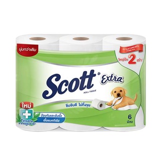 ทิชชู่ กระดาษชำระ SCOTT EXTRA DOUBLE ROLL แพ็ค 6 ชิ้น กระดาษชำระ