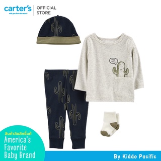 Carters Long Sleeve+Pants+Hat+Sock Whitel8 คาร์เตอร์เสื้อผ้าชุดเซทเสื้อกางเกงพร้อมหมวกและถุงเท้า