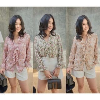 Mist Ruffle blouse เสื้อผ้าชีฟองพร้อมเสื้อทับ