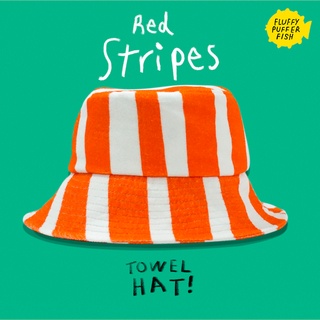 TOWEL HAT - RED STRIPES