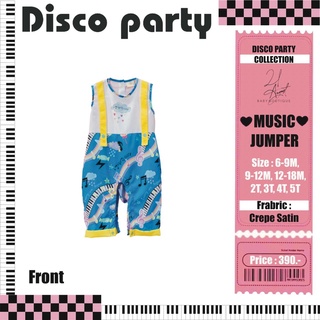 21August.Baby Disco Party Music Jumper ชุดจั๊มสูทเด็ก ผ้าเครปซาติน