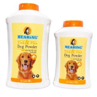 Bearing tick&amp;flea dog powder แบร์ริ่ง แป้งกำจัด เห็บ หมัด สำหรับสุนัข 150 g, 300 g.