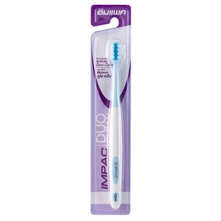 แปรงสีฟันอิมแพค แปรงสีฟันเหมาะกับคนจัดฟัน รุ่น Duo Clean (ขนแปรง 2 แบบในด้ามเดียว ) ทรงนูนตรงกลาง