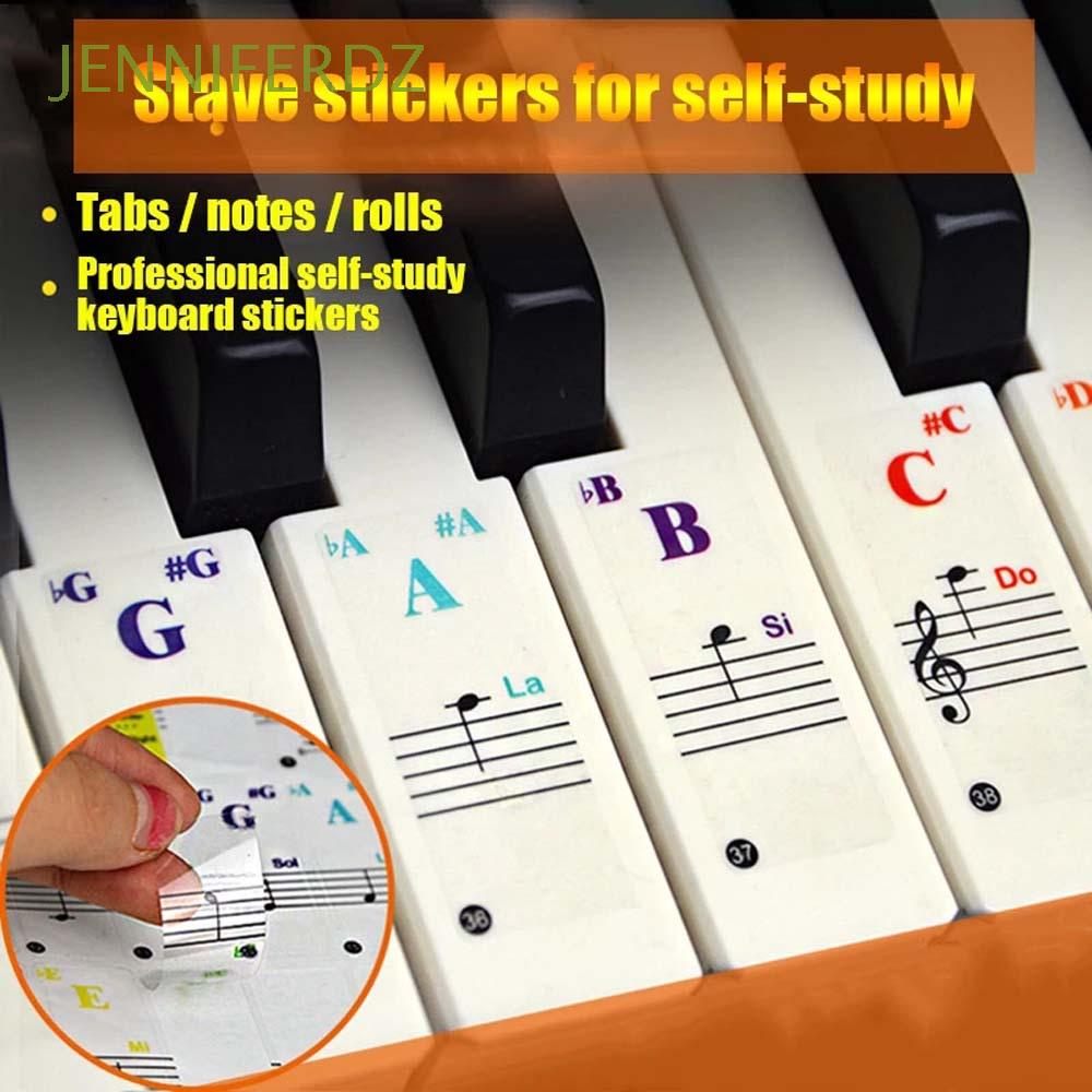JENNIFERDZ Useful Piano Keyboard Stickers Enthusiasts Piano Stave Note