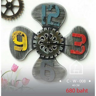 C  - W - 008 : นาฬิกาติดผนัง​ นาฬิกา​แขวนผนัง​ wall clock พัดลมไม้ ติดผนัง /*