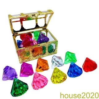 [house2020]10pcs Diamond Set with Treasure Pirate Box Diving Gem Pool Toy Underwater Swimming Toy for Kids