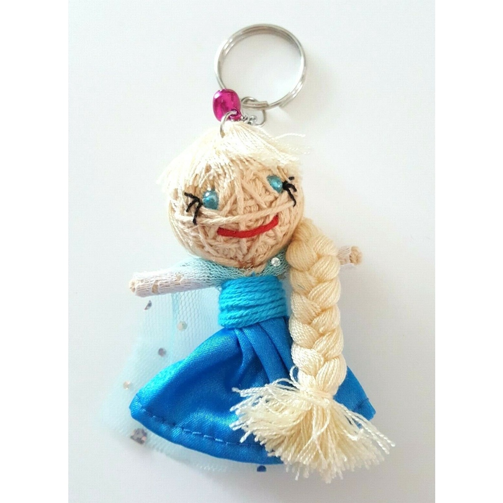 พวงกุญแจ ตุ๊กตา เจ้าหญิงเอลซ่า โฟรเซ่น Princess Elsa Frozen งานทำมือ คไทย ขนาดเล็ก แต่งกระเป๋า Voodo