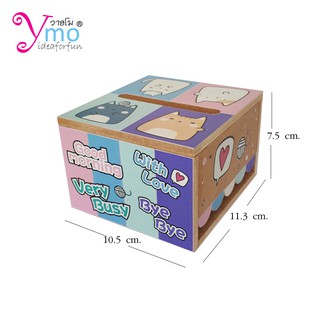 Tissue Box , Wooden Tissue Box กล่องใส่กระดาษทิชชู่ป็อบอัพ ที่ใส่ทิชชูPopup กล่องทิชชู่ ไม้ Ymo ลายแมว รับทำตามลายลูกค้า