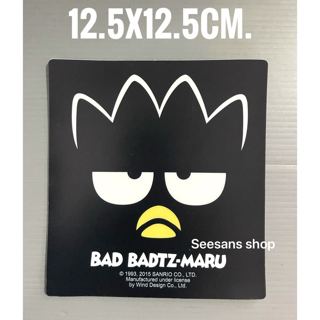 Bad Badtz-Maru #สติกเกอร์สูญกาศ ติดแผ่นป้ายภาษี พรบ. รถยนต์ #ลายหน้าสี่เหลี่ยม
