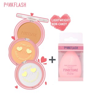 Pinkflash แป้งฝุ่นแต่งหน้าควบคุมความมัน 8 ชั่วโมง