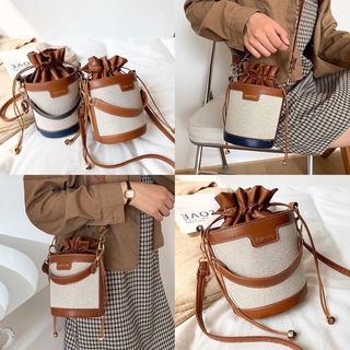 👛พร้อมส่ง!!🇹🇭/B1/กระเป๋าทรงถังสไตล์เกาหลี น่ารักมาก มี2สี