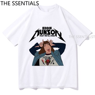 เสื้อยืดผ้าฝ้ายEddie Munson T Shirt Women/Men Aesthetic Graphic Anime Tshirt Unisex Funny Streetwear Hip Hop Cotton Tees