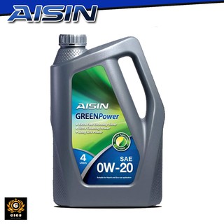 AISIN น้ำมันเครื่องเบนซิน 4 ลิตร 0W-20 กรีนพาวเวอร์ สังเคราะห์แท้ รหัสสินค้า ESFN0024P ไอชิน ไอซิน Green Power