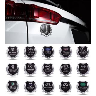 สติกเกอร์โลหะ ลายตราสัญลักษณ์ 2 ชิ้น สําหรับ Toyota Lexus Citroen KIA Mazda Mitsubishi Peugeot Suzuki