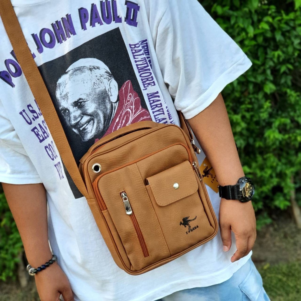 กระเป๋าสพายZongka สุดเท่ หนัง Pu กันน้ำอย่างดี แบรนด์ ZONGKA แท้ 100% งานสวยมากช่องเยอะสุด