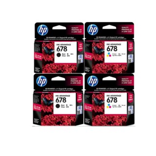 HP ตลับหมึกแท้ HP CZ107AA 678Bk 2 กล่อง และ CZ108AA 678Co 2 กล่อง