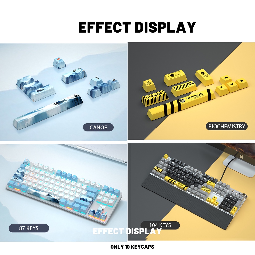 ปุ่มกดคีย์บอร์ด 10 คีย์ PBT OEM Profile สําหรับคีย์บอร์ด Mechanical