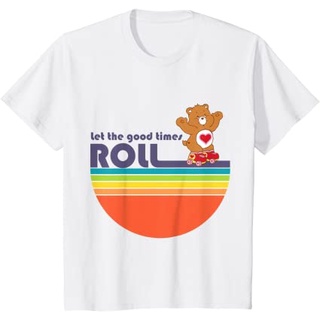 ผ้าฝ้ายคอกลมเสื้อยืด พิมพ์ลาย Care Bears Let the Good Times Roll สําหรับเด็กfrom S-4XL