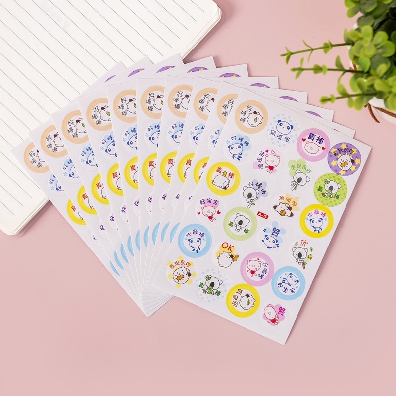 memo สติกเกอร์วงกลมลายการ์ตูน 6 แถว พร้อมส่ง สติ๊กเกอร์ สวยงาม DIY Sticker สติ๊กเกอร์ตกแต่ง - รูปที่ 7