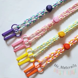20 สี >>สายคล้องแมสเชือกถักเปีย สายคล้องเชือกเปีย