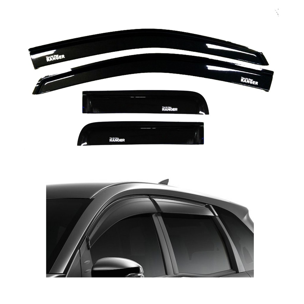 กันสาด Ford Ranger 2012-2019 (2ประตู+Cab) สีดำ