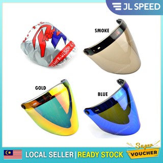 หมวกกันน็อค RAM4 VISOR TOPI FULL FACE 3 BUTTON [TINTED / GOLD / BLUE] SGV 99 MS88 MAGNUM MHR RS88 APOLO S88