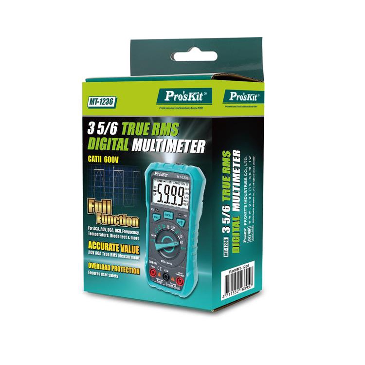 PRO'S KIT  Digital Multimeter MT-1236 ครบทุกฟังซ์ชั่น วัดคาปาได้ 100000uf Autorange คุ้มค่ามาก