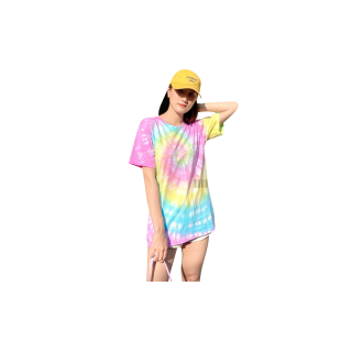 เสื้อมัดย้อมสีพาสเทล UNISEX | TIE DYE SHIRT | ผ้า Cotton100% - KT21-รุ้งพาสเทล