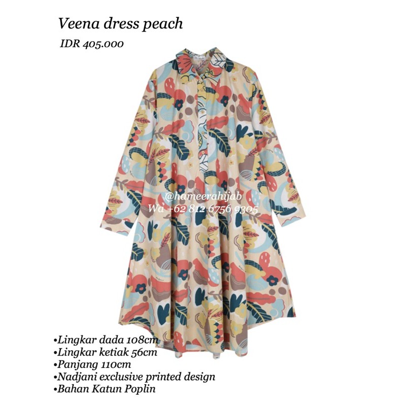VEENA PEACH DRESS BY NADJANI ORIGINAL