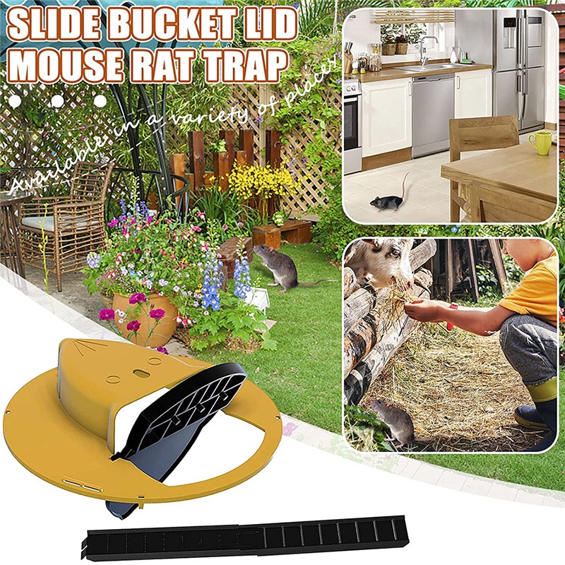 กับดักหนูBucket Lid Door Style Mousetrap Lethal Trap for Outdoor Indoor ...