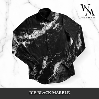 เสื้อเชิ้ตแขนยาวลายหินอ่อน(ไอซแบล็ค):Ice Black Marble Shirt (Long-sleeved)