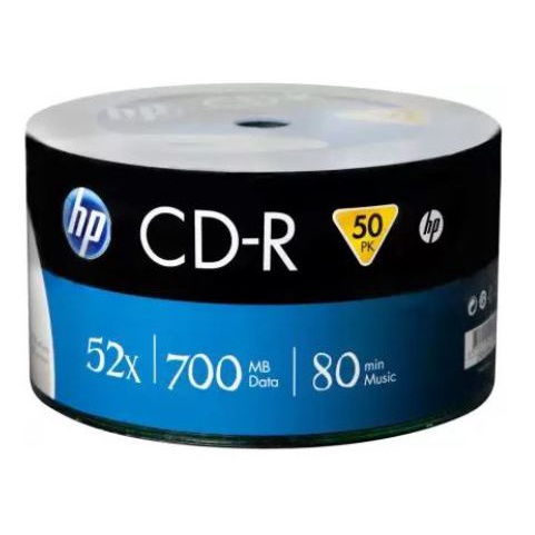 HP CD-R (มี2รุ่น) (50/PACK) แผ่น CD-R +หน้าPrintable สำหรับบันทึกข้อมูล