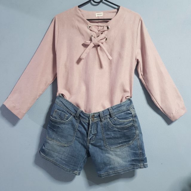 เสื้อแขวยาว หน้าโบว์ ไซต์ M-L (SE01)